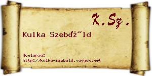 Kulka Szebáld névjegykártya